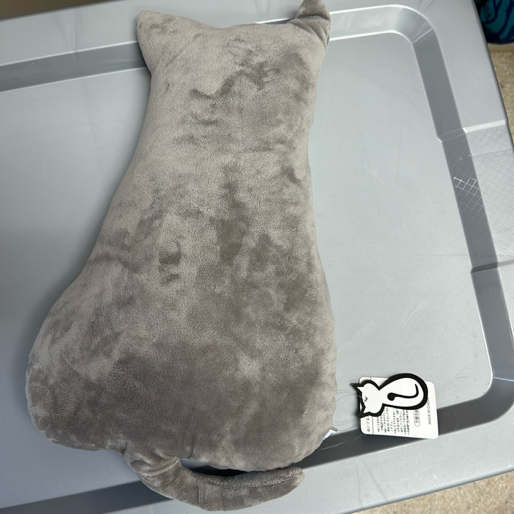 Grey cat pillow